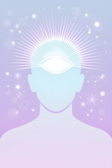 Exploring psychic abilities and intuition through visual representation and abstract art in a serene setting