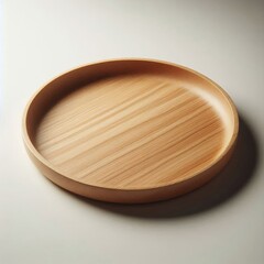 wooden plate on white background