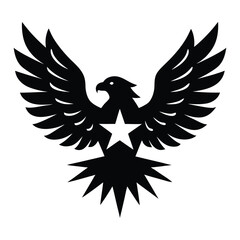 Obraz premium Powerful Eagle Wings Star Logo Design Graphic