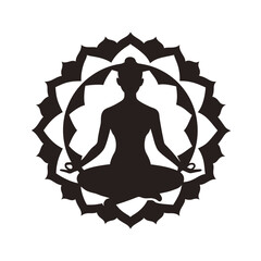 Mandala Design Surrounding Yoga Pose Figure