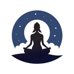 Full Moon Meditation With Serene Woman