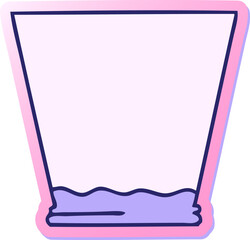 sticker of a quirky hand drawn cartoon whisky tumbler in bright neon color