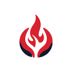 Abstract representation of a flame in red and black colors, symbolizing energy and passion