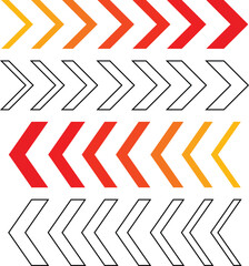 Obraz premium Colorful arrow directional design elements in different styles and colors