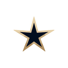 Obraz premium A stylized gold and black star graphic on a white background, ideal for awards and recognition