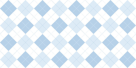Seamless pastel blue argyle pattern in retro style
