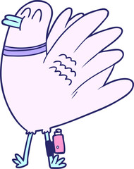 cartoon bird in bright neon color