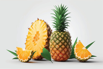 pineapple on a white background