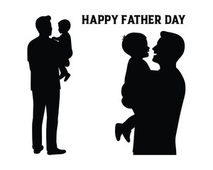 Father and son silhouette, Happy Father's Day
