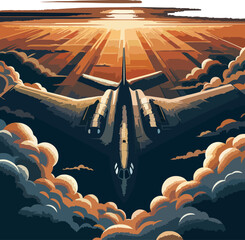 Fototapeta premium USAF B2 Spirit – Vector Stealth Bomber