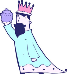 one of the three wise men in bright neon color