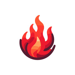 Vibrant stylized flame icon representing heat and energy, suitable for digital design projects