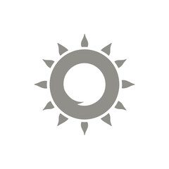 Abstract sun symbol with radiating rays, representing warmth and positivity in a minimalist style