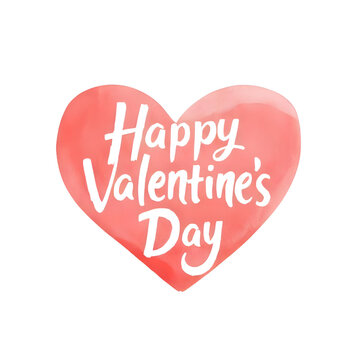 "Happy Valentine&acute;s Day" in a heart isolated on a transparent background