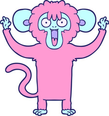 caroton monkey in bright neon color