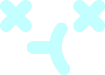 Obraz premium unsure cross eyed face icon in bright neon color