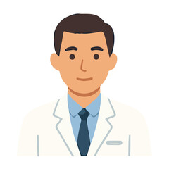 Funny cartoon doctor with a stethoscope, a smiling businessman character vector illustration