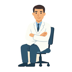 Confident Cartoon Businessman Standing with Clipboard and Folder