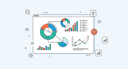 Illustrating Visualizations of Financial Charts and Graphs for Business Analytics and Data Presentation
