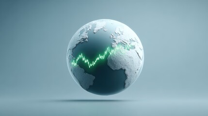 Obraz premium Global Economy Stock Market Growth Graph, Business Trends