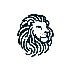 Stylized lion head illustration with flowing mane, suitable for branding and design use
