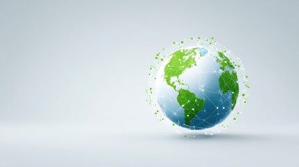 Fototapeta premium Global Network: World Connections, Data, Technology