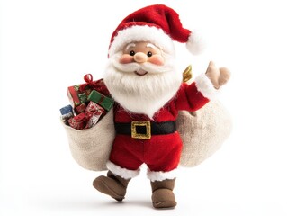 Santa claus doll with gifts for holiday