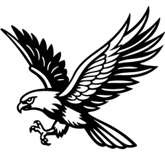 Obraz premium Majestic hawk in flight with detailed wings silhouette