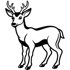 Fototapeta premium Elegant deer with antlers standing gracefully in silhouette