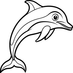 Obraz premium Playful dolphin leaping out of the water silhouette