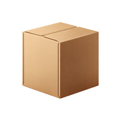 Fototapeta premium Brown Cardboard Box for Shipping and Storage with Clean Edges and Simple Design Ideal for Various Uses Transparent background or png