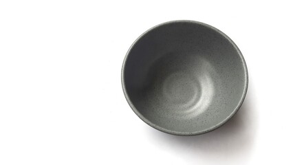 Empty circle grey bowl with ceramic melamin material isolated on white background