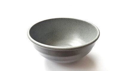 Empty circle grey bowl with ceramic melamin material isolated on white background