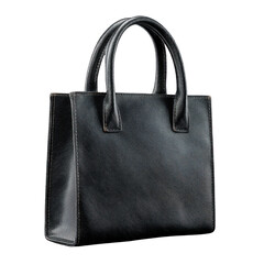 Naklejka premium Elegant Black Handbag with Sleek Design and Sturdy Handles for Fashion and Everyday Use Transparent background or png