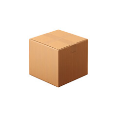 Brown cardboard box on a plain background suitable for shipping, packaging, or storage purposes in various industries Transparent background or png