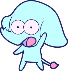 cute cartoon elephant in bright neon color