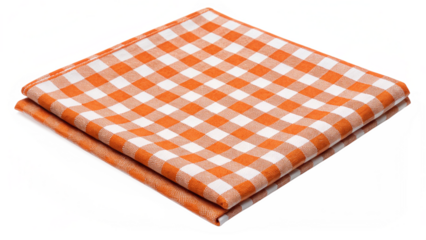 Orange and white checkered tablecloth picnic table cloth kitchen linens fabric home decor textile design