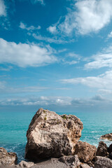 Naklejka premium Rock Formation by Turquoise Sea