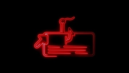 Abstract neon illustration depicting digital data transfer and online communication on black background