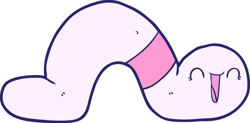 cartoon worm in bright neon color