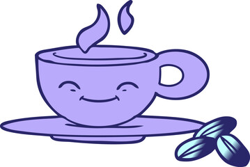 cartoon espresso mug in bright neon color