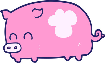cute cartoon pig in bright neon color
