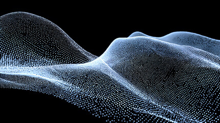abstract minimalistic wave pattern with flow of thousands of tiny dots