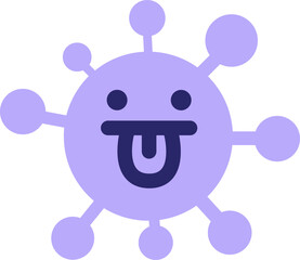 simple confused virus in bright neon color