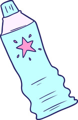 cartoon tube of sunscreen lotion in bright neon color