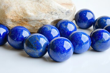 Close-up of lapis lazuli beads