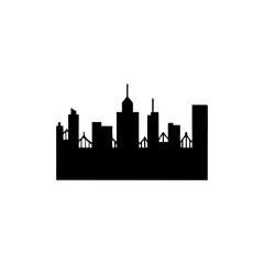 Fototapeta premium creative details Outline City Skyline with People Icon vector illustration