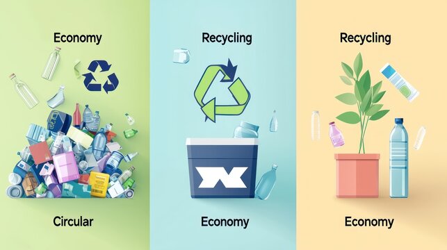 Recycling illustration circular economy concept
