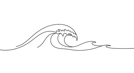 Minimalist Wave Line Art Illustration