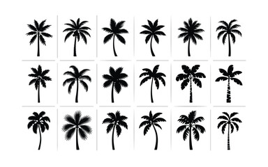 Palm Tree Silhouettes: Tropical Vector Collection for Summer Designs and Holiday Illustrations